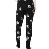 Sequined Snowflake High Waisted Leggings