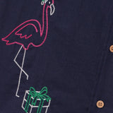 Men's Festive Flamingo Linen Cabana Shirt