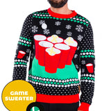 Men's Cheer Pong Game Ugly Christmas Sweater