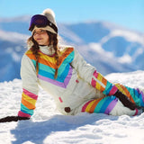Women's Retro Rainbow Snow Suit