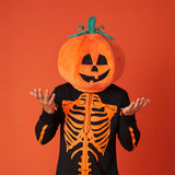 Men's Pumpkin Head Skeleton Costume