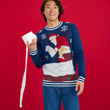 Men's Santa's Log on the Fire Ugly Christmas Sweater
