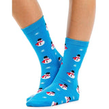 Women's Snowman Crew Socks (Fits Sizes 6-11W)