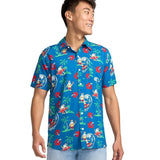 Men's Surf's Up Santa Button Down Shirt
