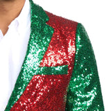 Men's Red and Green Sequin Blazer