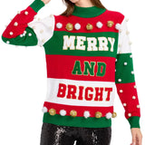 Women's Merry and Bright Turtleneck Christmas Sweater