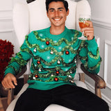 Men's Gaudy Garland Ugly Christmas Sweater