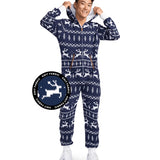 Men's Navy Fair Isle Knit Jumpsuit