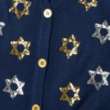 Women's Shimmering Star Of David Cardigan Sweater