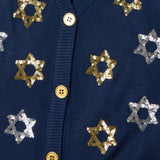 Women's Shimmering Star Of David Cardigan Sweater
