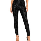 Black Sequin High Waisted Leggings