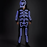 Boy's Neon LED Light Up Skeleton Costume