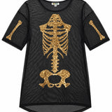 Gold Skeleton Mesh Costume Dress