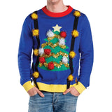 Men's Ugly Christmas Tree Sweater with Suspenders
