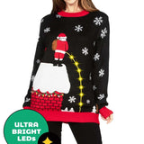 Women's Leaky Roof Light Up Oversized Christmas Sweater