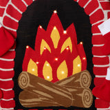 Men's Festive Fireplace Light Up Ugly Christmas Sweater