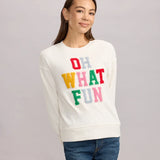 Women's Oh What Fun Patch Letter Sweatshirt